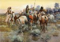 休戦インディアン西部アメリカ人のチャールズ・マリオン・ラッセル